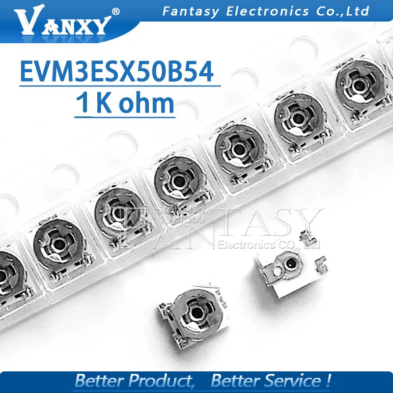 20 шт. сопротивление обрезки 1k Ом 3*3 EVM3ESX50B13 SMD Регулируемое сопротивление 3x3 Регулируемое Сопротивление потенциометра SMD
