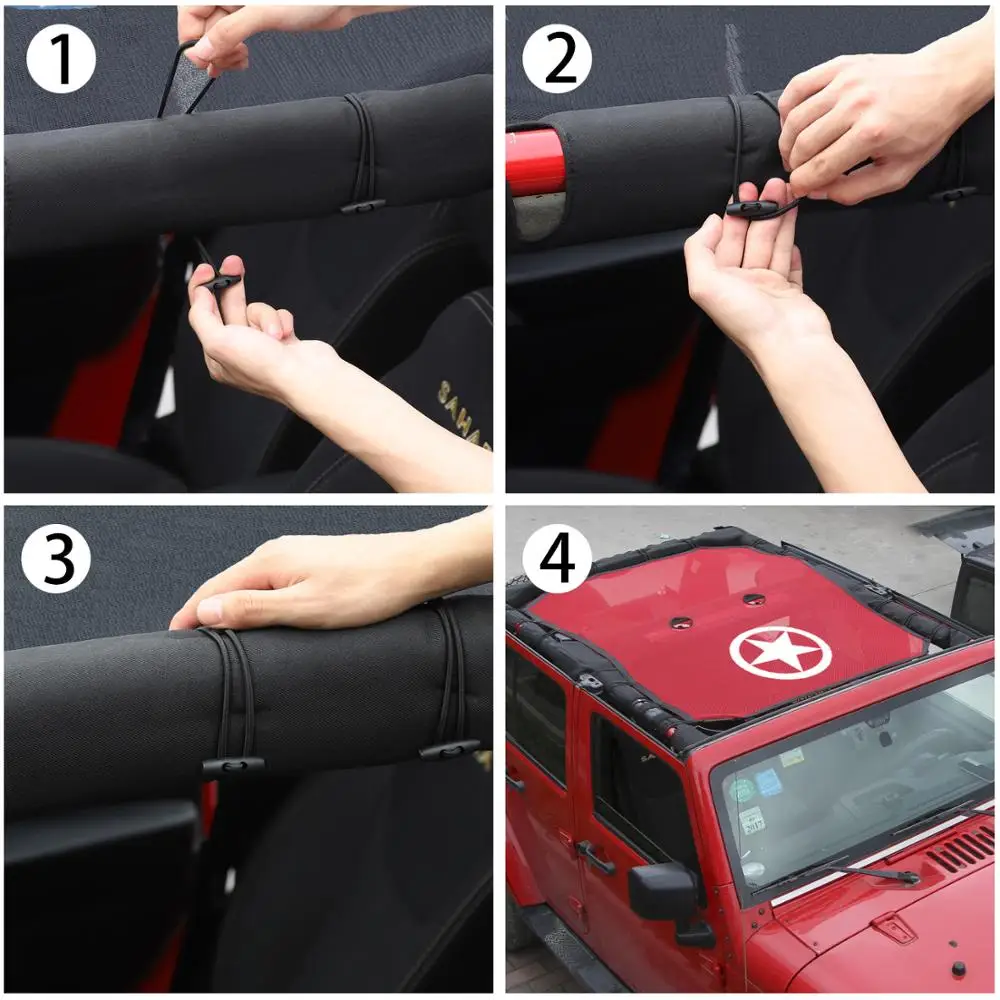 SHINEKA Топ Солнцезащитная сетка для автомобиля крыша УФ защита Jeep Wrangler JK 2 двери и 4