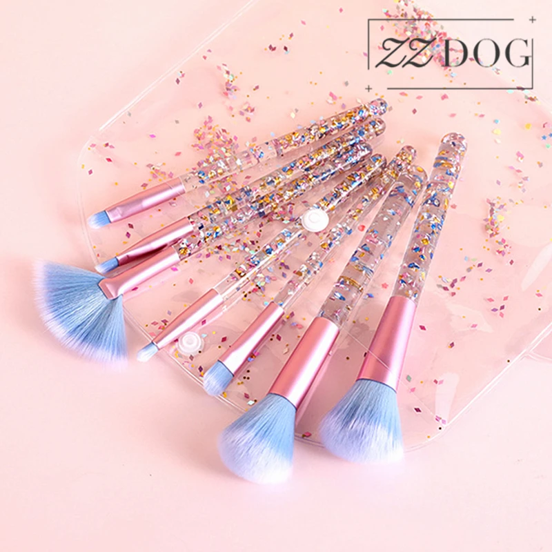 ZZDOG 7 шт. набор косметических инструментов для макияжа акриловая ручка портативная пудра тени век подводка