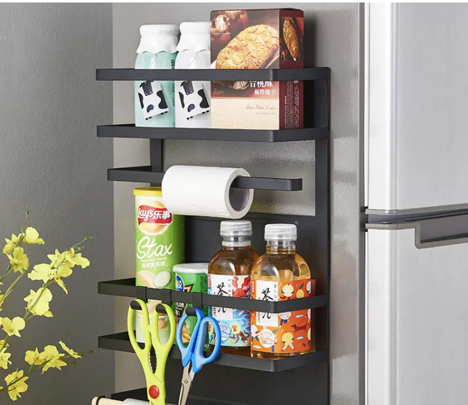 

Magnetic Refrigerator Rack Multifunctional Large Refrigerator Rack Iron Metal Storage Rack for Refrigerator Kitchen Bedroom