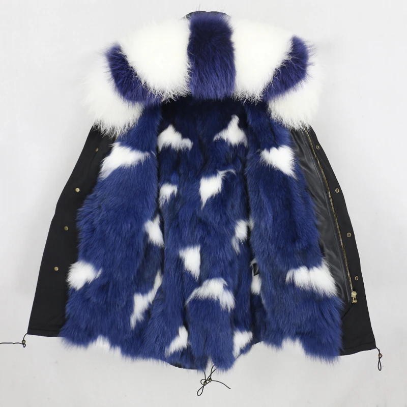Женская водоотталкивающая куртка OFTBUY, с натуральным мехом енота и лисы на воротнике и капюшоне, длинная зимняя парка со съемной подкладкой - Цвет: long 90cm  10