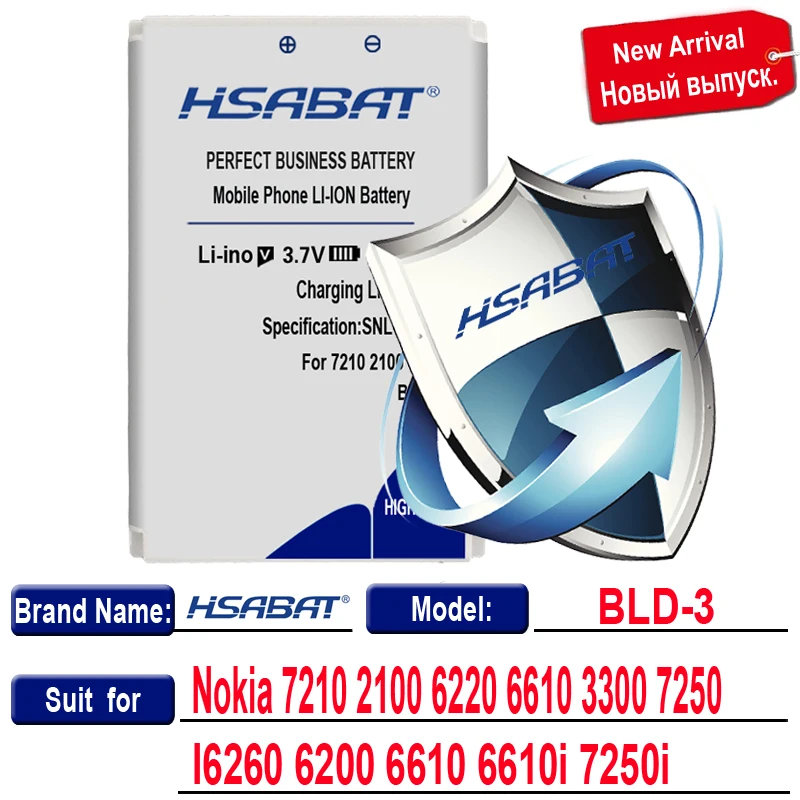 HSABAT 1850 мАч BLD 3 BLD3 батарея для Nokia 7210 2100 3300 6220 6610 I6260 6200 6610i 7250i 7250|battery for|battery for nokiabld |