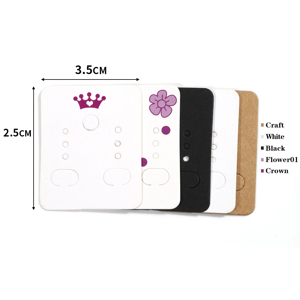 50pcs 3.8x4.8cm Earring Display Card Earring Card Holder Blank Kraft Paper Tags DIY Ear Studs Long Drop Jewelry Display