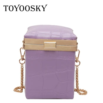 

TOYOOSKY Crocodile Pattern Mini Box Crossbody Bag 2020 New High-quality PU Leather Women's Designer Handbag Chain Shoulder Bags