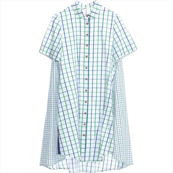 Plaid IRINAFC19 FW Коллекция Новое поступление повседневная трапециевидная клетчатая рубашка платье женское - Цвет: Plaid