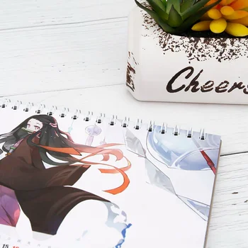 

Japanese Anime Demon Slayer: Kimetsu no Yaiba Desk Calendar DIY Cartoon Characters Coil Calendars Daily Schedule Planner