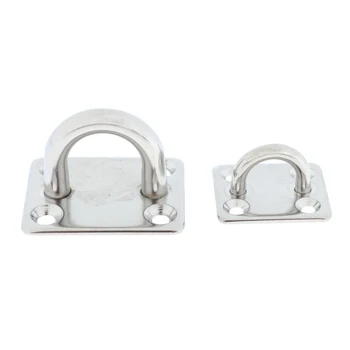 

2Pcs Siver Stainless Steel 5mm Square Eye Plates Marine SS Pad Boat Rigging