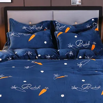 

YanTing Reactive Printing Flannel Bedding Set Comfortable And Soft Duvet Cover with Pillowcase Twin Full Queen King Size