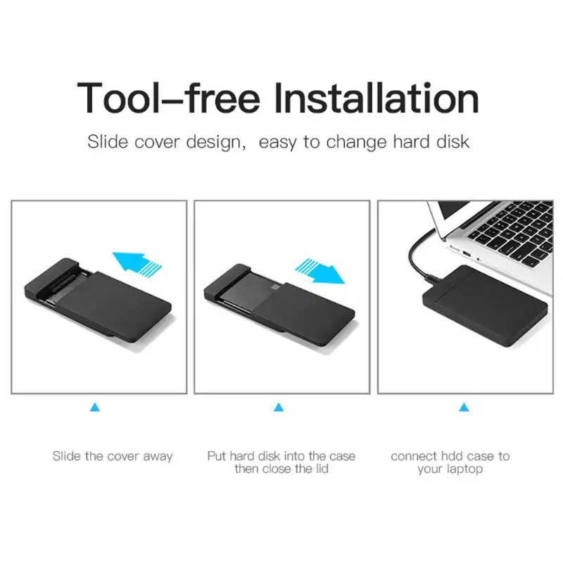 2,5 дюймов type-C HDD SSD чехол SATA для USB 3,0 механический жесткий диск корпус 5 Гбит/с 12 ТБ внешняя коробка для жесткого диска для ноутбука