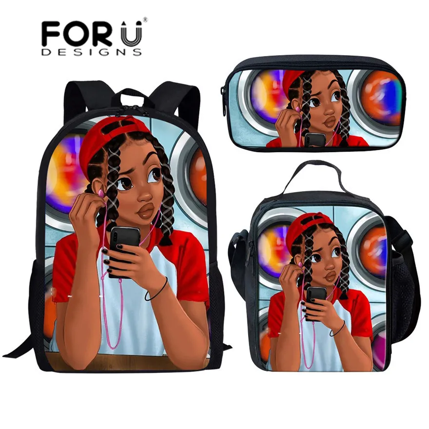 Школьный рюкзак FORUDESIGNS для девочек детская черная сумка учеников начальной школы