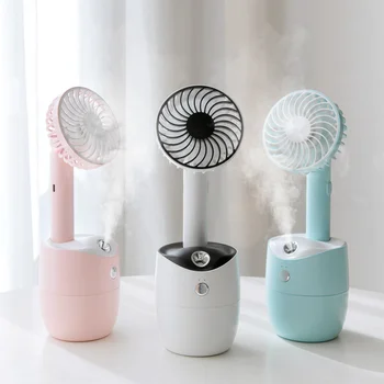 

2in1 Rotating Spray Air Humidifier Fan ventilador USB Charging 3 Gears Summer Handheld/Table Fan air Cooler For Home Office