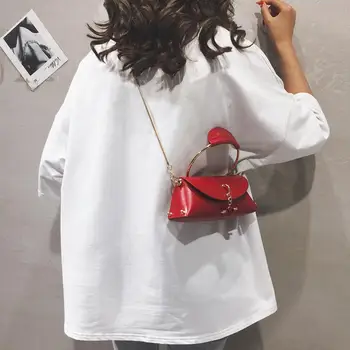 

Ladies Elegant Ladies Chain Shoulder Messenger Handbags PU Leather Women Mini Tote Top-handle Tote Messenger Handbags Purse