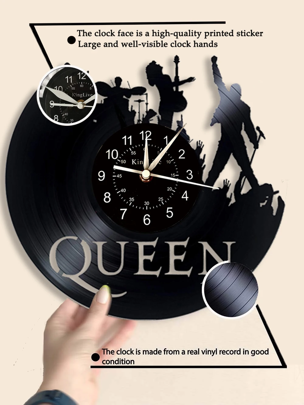 LED Vinyl Clock Queen LED Wall Decor Art Clock Original Gift 1285 