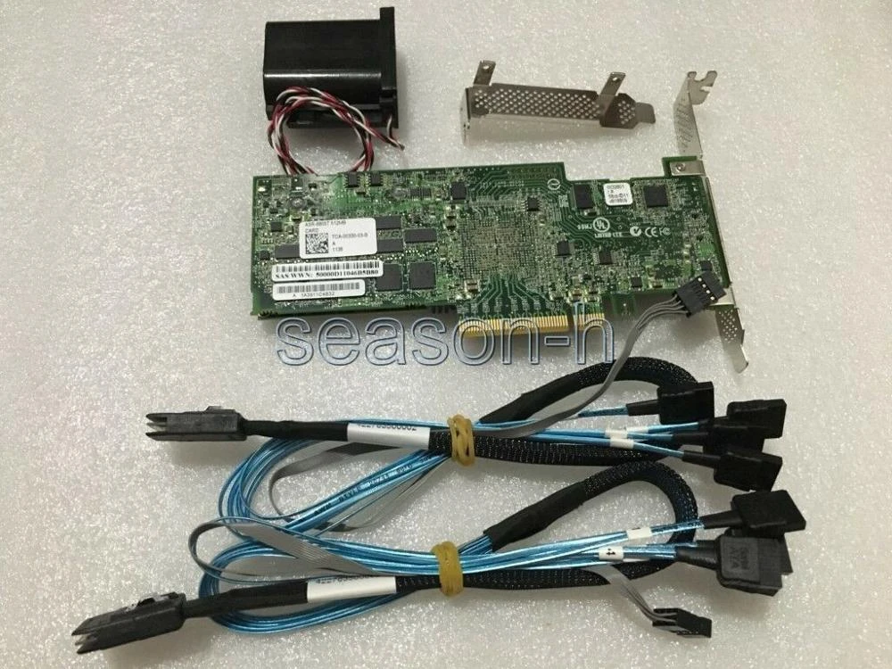 Adaptec Raid Controller Asr6805t 8 Ports Pcie2 X8 512mb + Bbu Battery+2*8087 Add On Cards