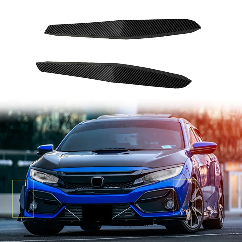 Front Bumper Lip Splitter Fin Air Knife Auto Body Kit Car Spoiler For Honda Civic Fk8 Si Type R 19 21 Styling Mouldings Aliexpress