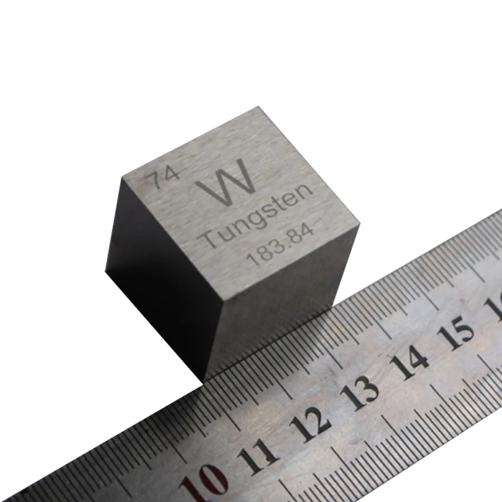 Tungsten metal in the periodic table Cube Side length is one inch (25