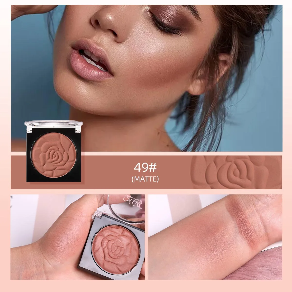 

MENOW Meno B705 10-color Petal Blush Monochrome Blush Rouge Natural Durable Concealer Matte Pearlescent Blush Makeup