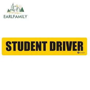 

EARLFAMILY 13cm x 2.8cm for STUDENTDRIVER Auto Bumper Window Car Stickers Waterproof Scratch-proof DIY Custom Printing Decal