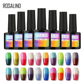 

ROSALIND Gel 1S P+Black Bottle 10ML Temperature changing Chameleon T01-30 Gel Nail Polish Nail Art Lacquer UV LED Thermo