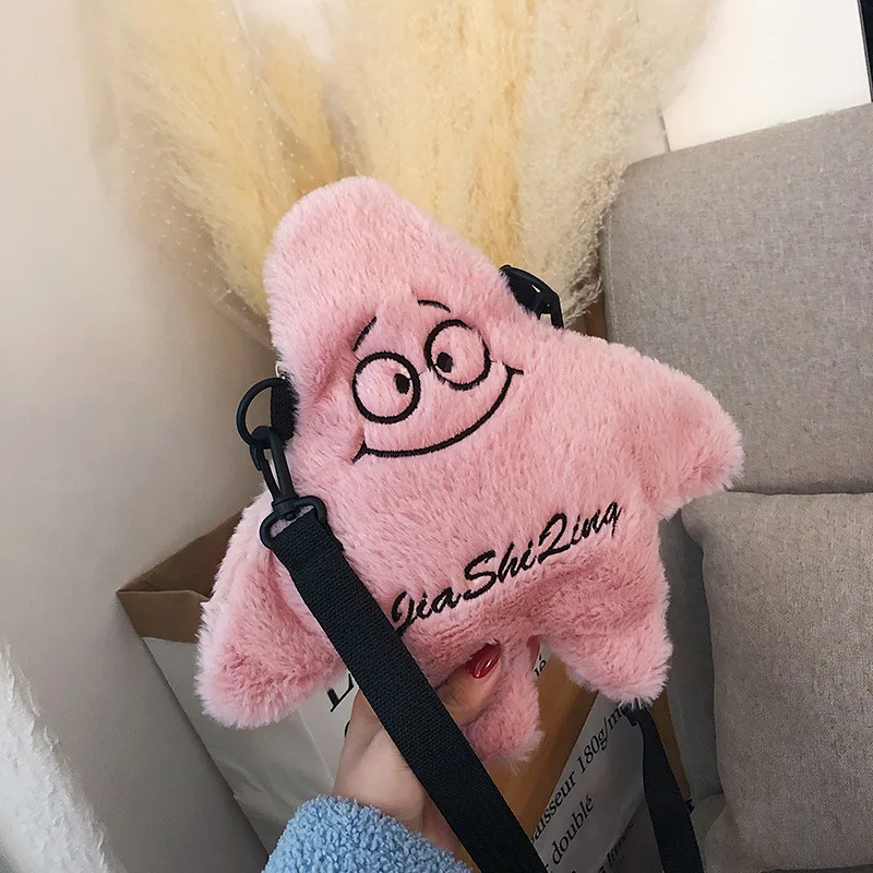 

Shoulder Bag Women's 2019 New Style Korean-style Plush Cute Patrick When CHIC Casual Versitile Fashion Shoulder Bag