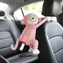 Многофункциональная автомобильная коробка для платочков лоток милый мультяшный тканевый ящик обезьяна висячий орнамент Подушка интерьерные аксессуары тканевый чехол