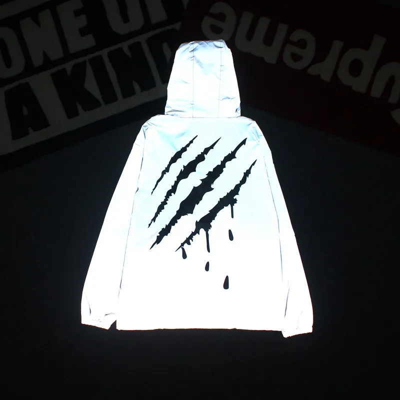 Верхняя одежда и пальто светоотражающие мужские/wo мужские Harajuku ветровки куртки крутые с капюшоном уличная Новые пальто и куртки мужские 2019jul25