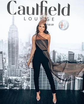 

2020 Fashion Summer Ladies Party Jumpsuit Sleeveless Solid Black Mesh Women Office Bandage Jumpsuit Vestidos