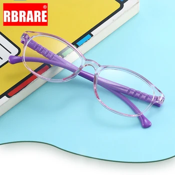

RBRARE Kids Glasses Frame Oval Eyeglasses Frames Clear Anti Blue Light Glasses for Kids Eyewear Child Super Light Glasses Frame