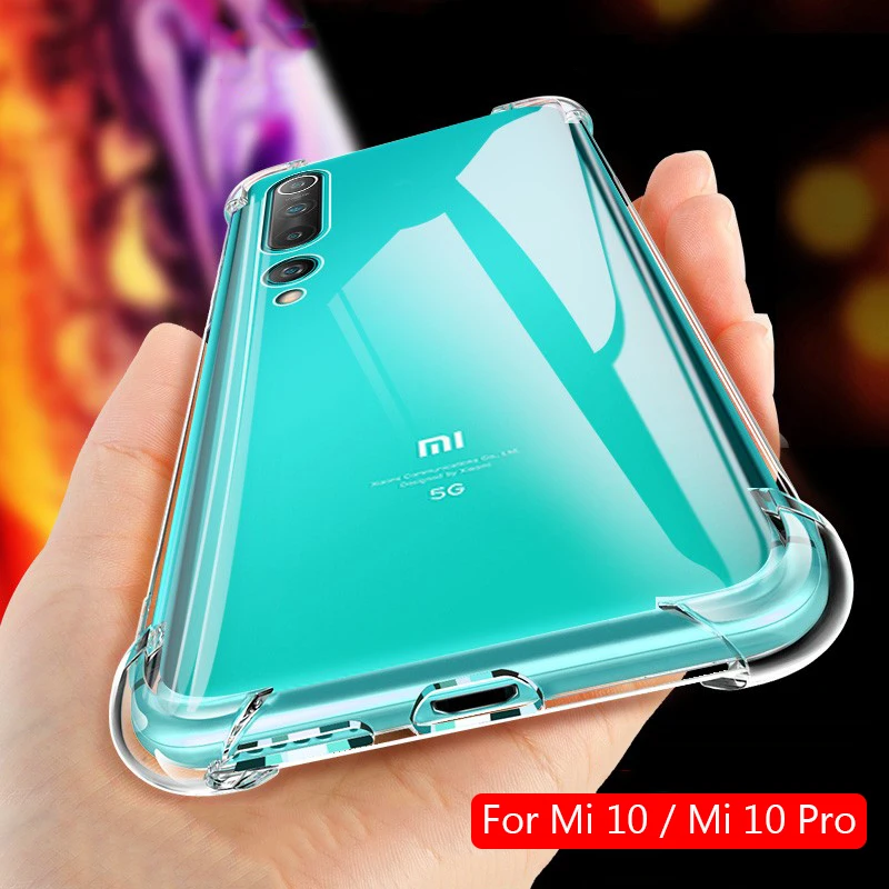 Чехол для Xiaomi Mi 10 Pro суперзащитный мягкий прозрачный чехол задней панели телефона