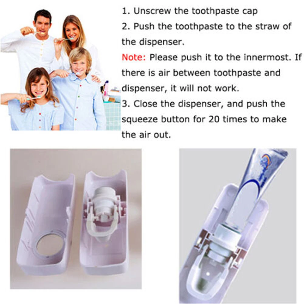 Модный диспенсер для зубной пасты+ 5 держателей для зубных щеток, настенная подставка, автоматический соковыжималка для зубной пасты