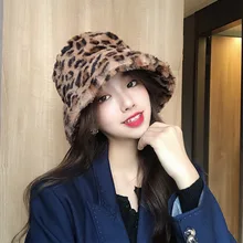 Роскошные женские шапки в рыбацком стиле с леопардовым принтом, меховые шапки из искусственного меха, повседневные зимние шапки в рыбацком стиле, утепленная женская шапка