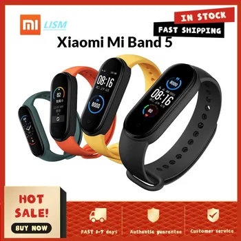 

Xiaomi Mi Band 5 Smart Bracelet 1.1" AMOLED Colorful Screen Heart Rate Fitness Tracker Bluetooth 5.0 Waterproof Miband5 In Stock