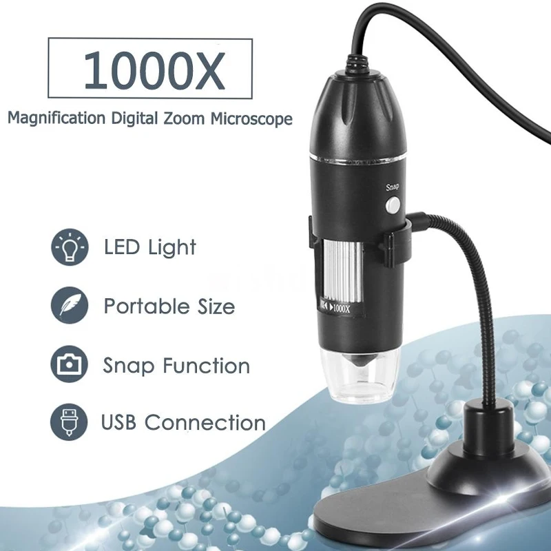 Digital Zoom Microscope Hand Held Endoscope Digital Microscope Portable Durable Practical 1000X ABS 0.3 mp Inspection Monitoring