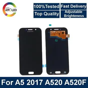 

Super AMOLED For Samsung LCD A5 Galaxy A520 2017 A520 SM-520F A520M LCD touch screen digitizer unit with brightness adjustment