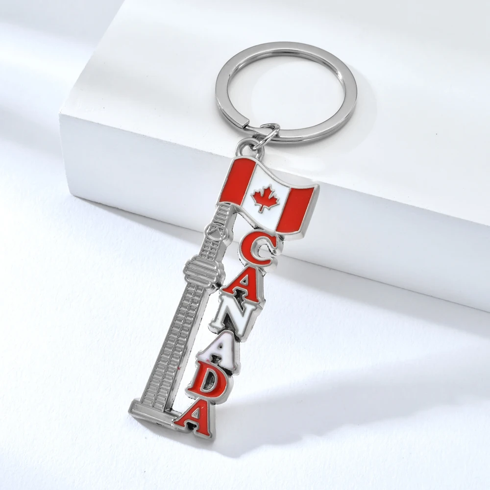 Canada Flag Tower Key Chain Holder Colorful Maple Leaf Keyring Zinc Alloy Letter Cool Keychains For Men Motherland Gifts Key Chains Aliexpress