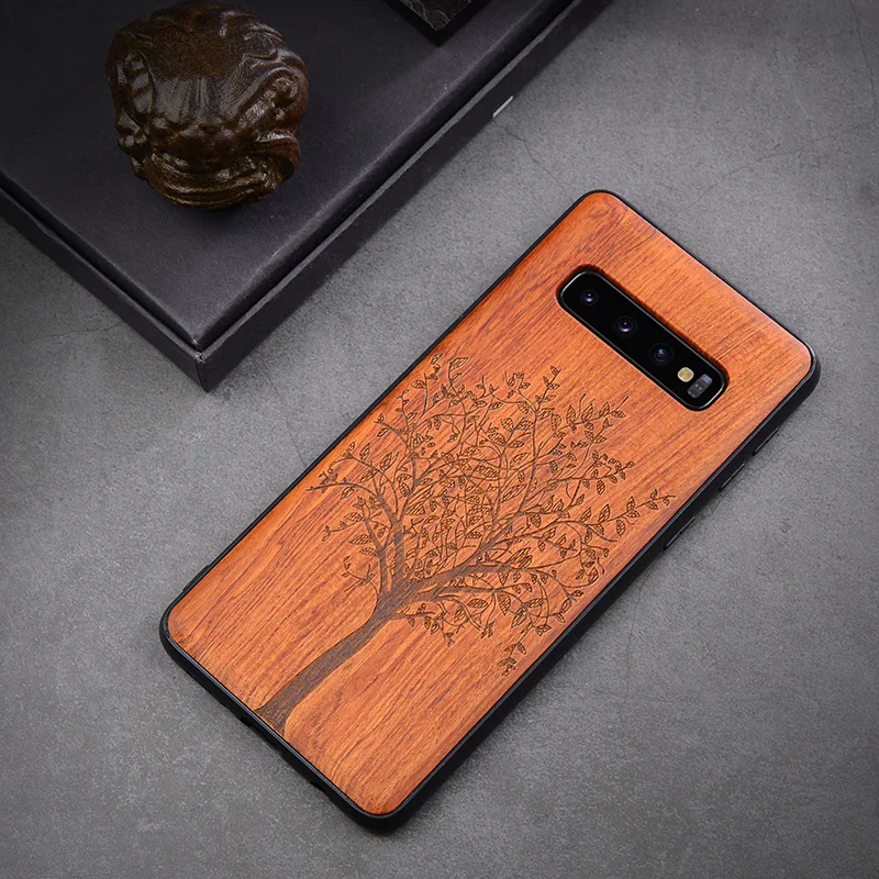 Деревянный ящик для samsung Galaxy S10 S9 Plus Note 10 Plus Note 8 9 деревянный ТПУ чехол для мобильного телефона s Coque резьба на заказ задняя крышка - Цвет: DS