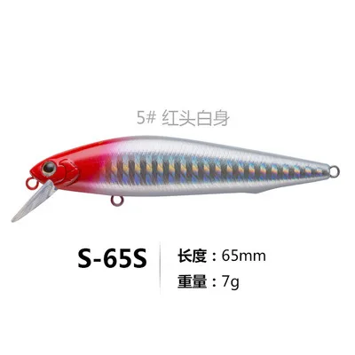 Fishing Lure hard bait minnow 80mm 10g 65mm 7g sinking long casting shovel Red-tailed squid yindao - Цвет: 005
