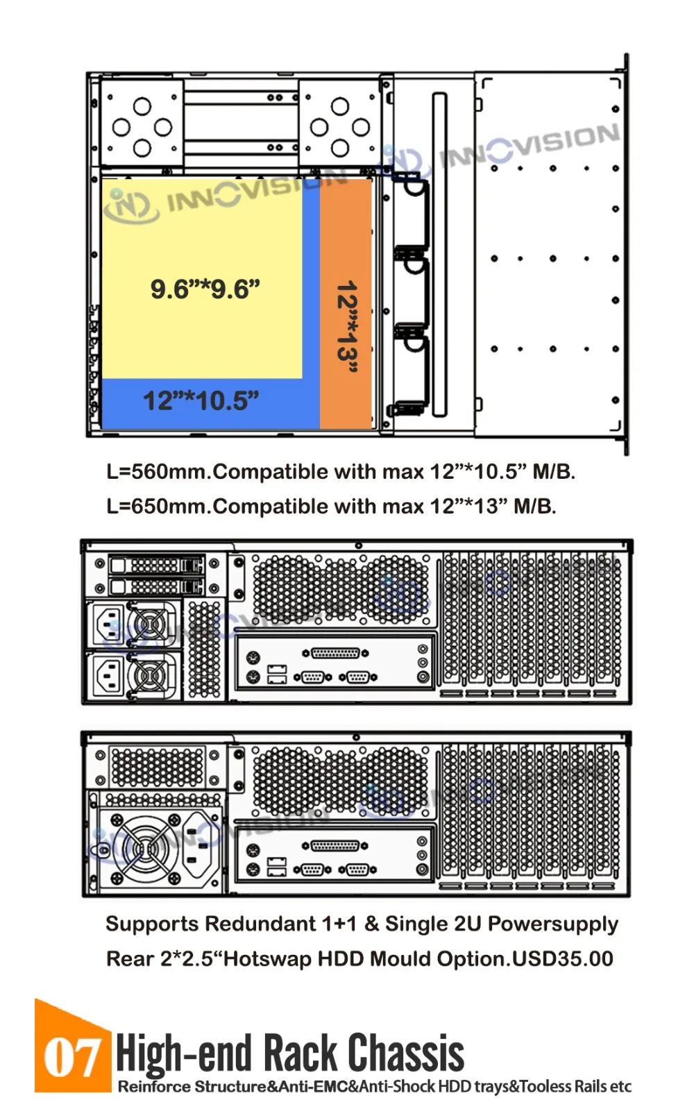 3U 650 мм 16HDD Горячая вилка сервер чехол для компьютера 3u Горячая замена стойка чехол для хранения