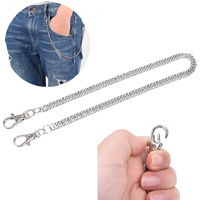 Men Women Punk Long Wallet Belt Chain Hipster Trousers Keychain Pant Jean Hip Hop Keyring Jewelry 38cm