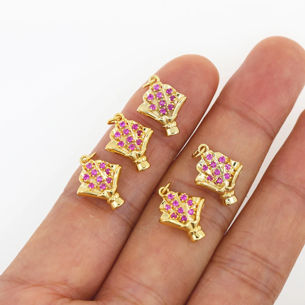 gemstone beads Charms For Jewelry Making Supplies Gold Octopus  High Heel Cross Pendant Diy Earring Necklace Metal Copper CZ Zircon Accessories beard beads