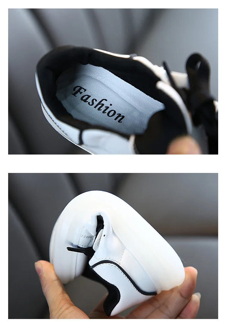 Ins/Детские маленькие белые туфли; популярная Весенняя коллекция года; новая обувь для мальчиков и девочек; низкая обувь для учащихся