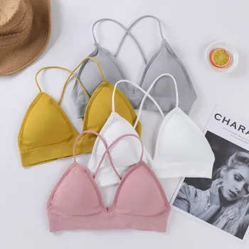 

CHRLEISURE Small Sexy Bra Comfortable Bralette for Girls Wireless Top Lingerie