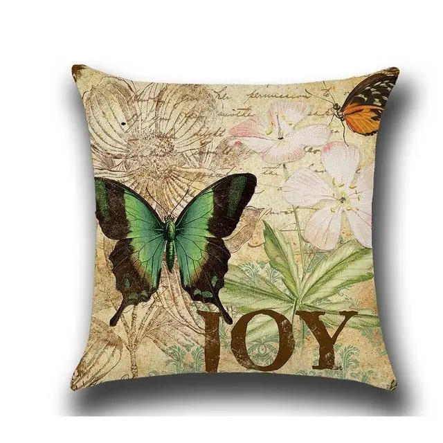 Наволочка для подушки с принтом бабочки, хлопок, лен, милая подушка с бабочкой чехол для автомобиля, дивана, декоративная наволочка, чехол, funda de almohada - Цвет: 6