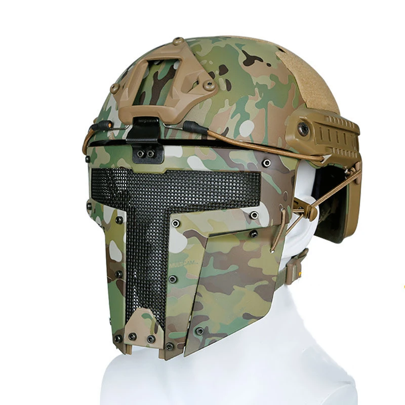

Wosport Iron Warrior Protective Gear Tactical Camouflage Face Protection Outdoor Hunting Combat Sport Battle Helmet Accessories