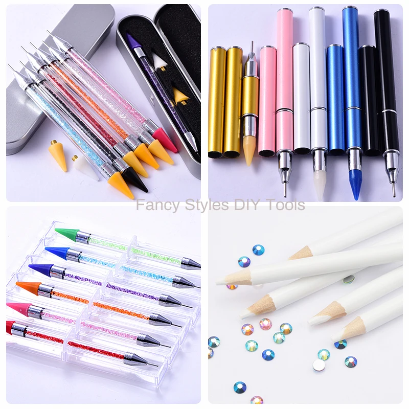 1pcs Crystal Double Head Point Drill Pen Gem Rhinestone Picker Wax Pencil  2Ways Use Sticking Picking Dotting Jewelry Tools - AliExpress