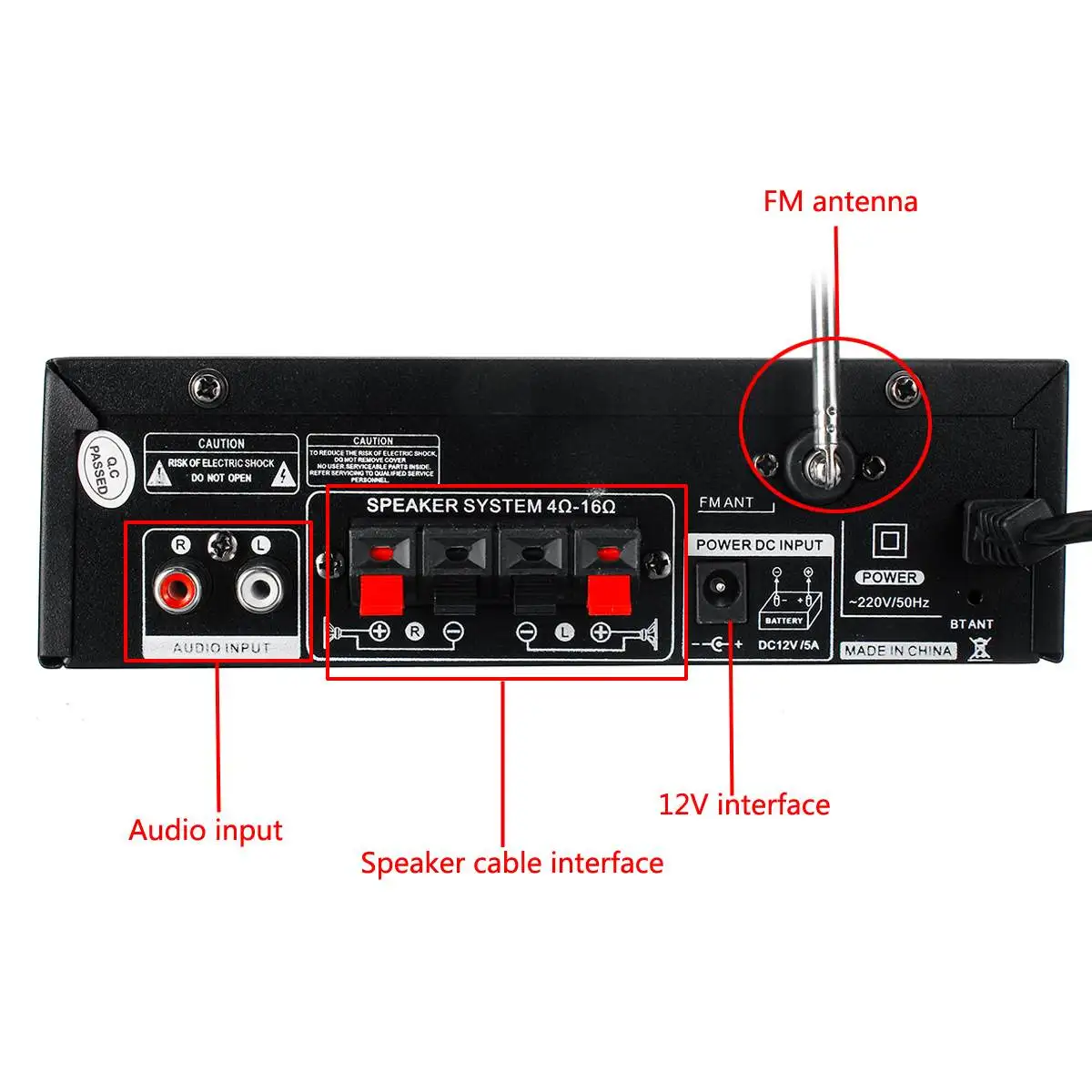 CLAITE 300 Вт+ 300 Вт 2 канала Hifi мощность стерео аудио усилитель bluetooth FM USB SD домашний KTV кинотеатр радио Музыкальный плеер Автомобильный усилитель