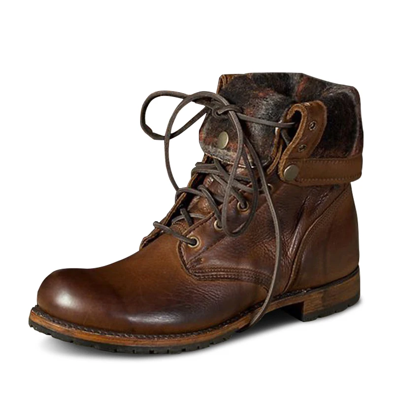 Men Boots Leather Plus Size Knight boots Man Lace Up Men Ankle Boots Brithsh Motorcycle for Zapatos De Hombre mens leather boots,motorcycle leather boots
