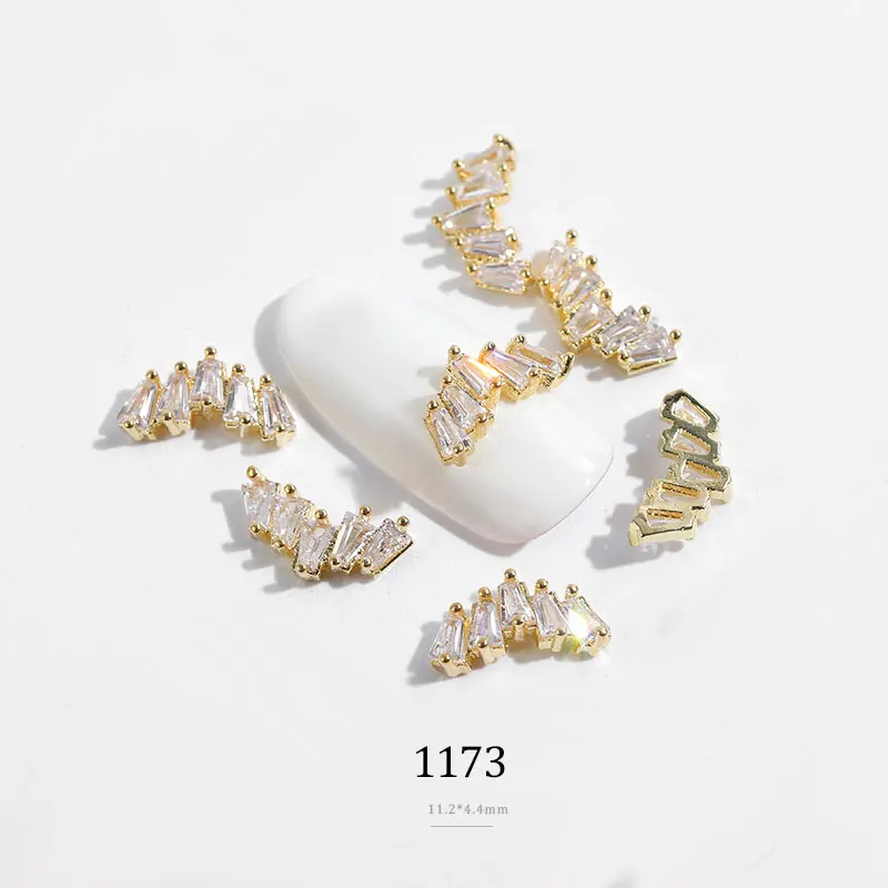 1173 FlorVida 1 шт. золото 3D дизайн ногтей драгоценные камни стразы цирконовая цепочка маникюрные украшения кристаллы камней блестящие - Цвет: 1173
