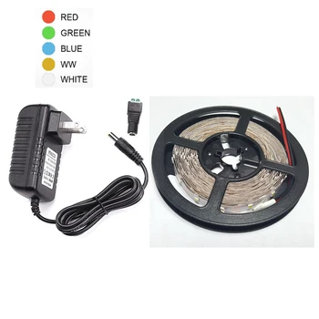 

LED Strip Light DC12V 2A Power Supply 2835 RGB Tape Diode Neon Ribbon led strip Non-Waterproof Flexible Light String Plug Jack