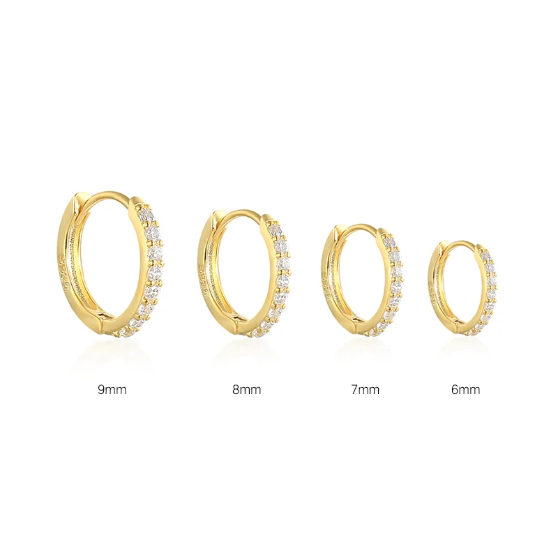 

CANNER 6/7/8/9mm Round Circle Real 925 Sterling Silver Hoop Earrings for Women Earring Zircon Piercing personalized 2023 Jewelry